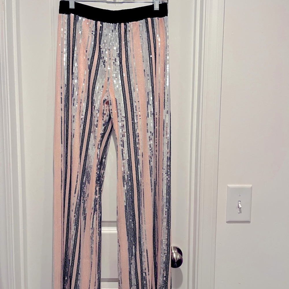 Women’s flare lined sequin pants